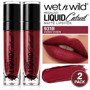 Wet n Wild MegaLast Liquid Catsuit Matte Lipstick 931B Video Vixen 2 Pack